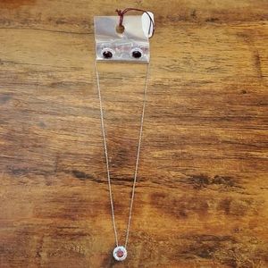 Ruby Center Earring and Necklace set